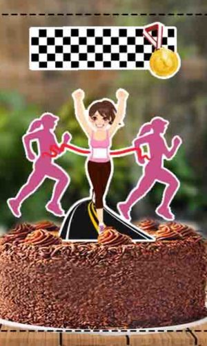 Topo de Bolo Corrida Feminino - Ref 3799 Arquivo Digital