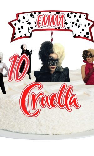 Topo de Bolo Cruella