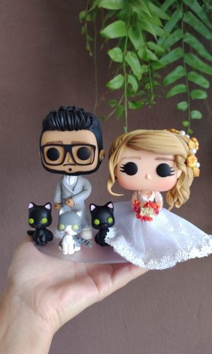Topo de bolo de casamento Funko pop