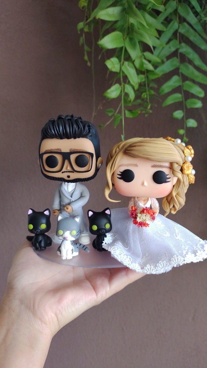 Topo de bolo de casamento Funko pop