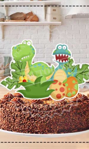TOPO DE BOLO DINOSSAURO MENINO - ARQUIVO DIGITAL