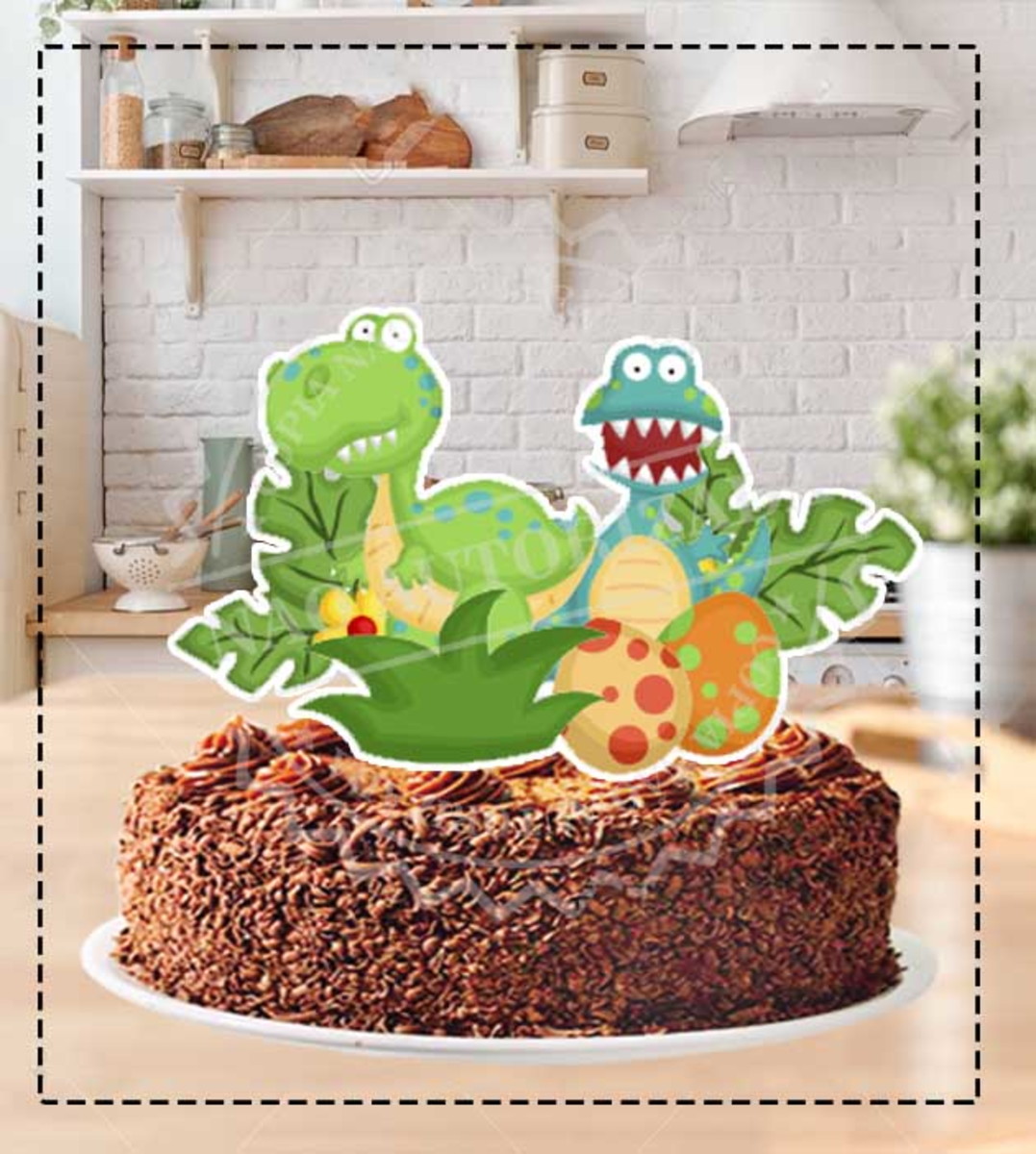 TOPO DE BOLO DINOSSAURO MENINO - ARQUIVO DIGITAL