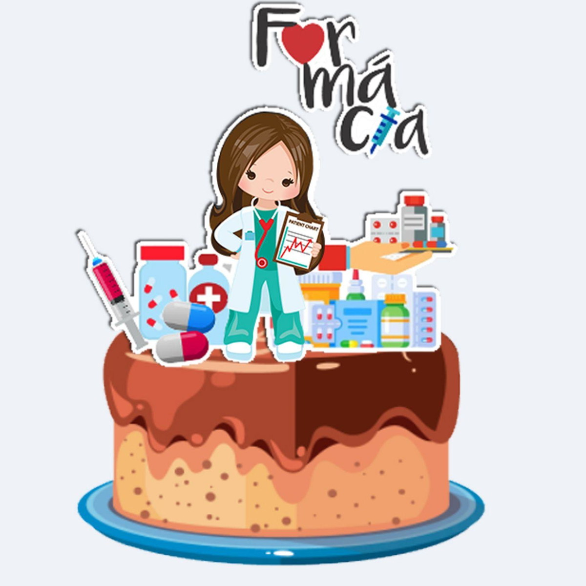 Topo de Bolo Farmácia Menina 4