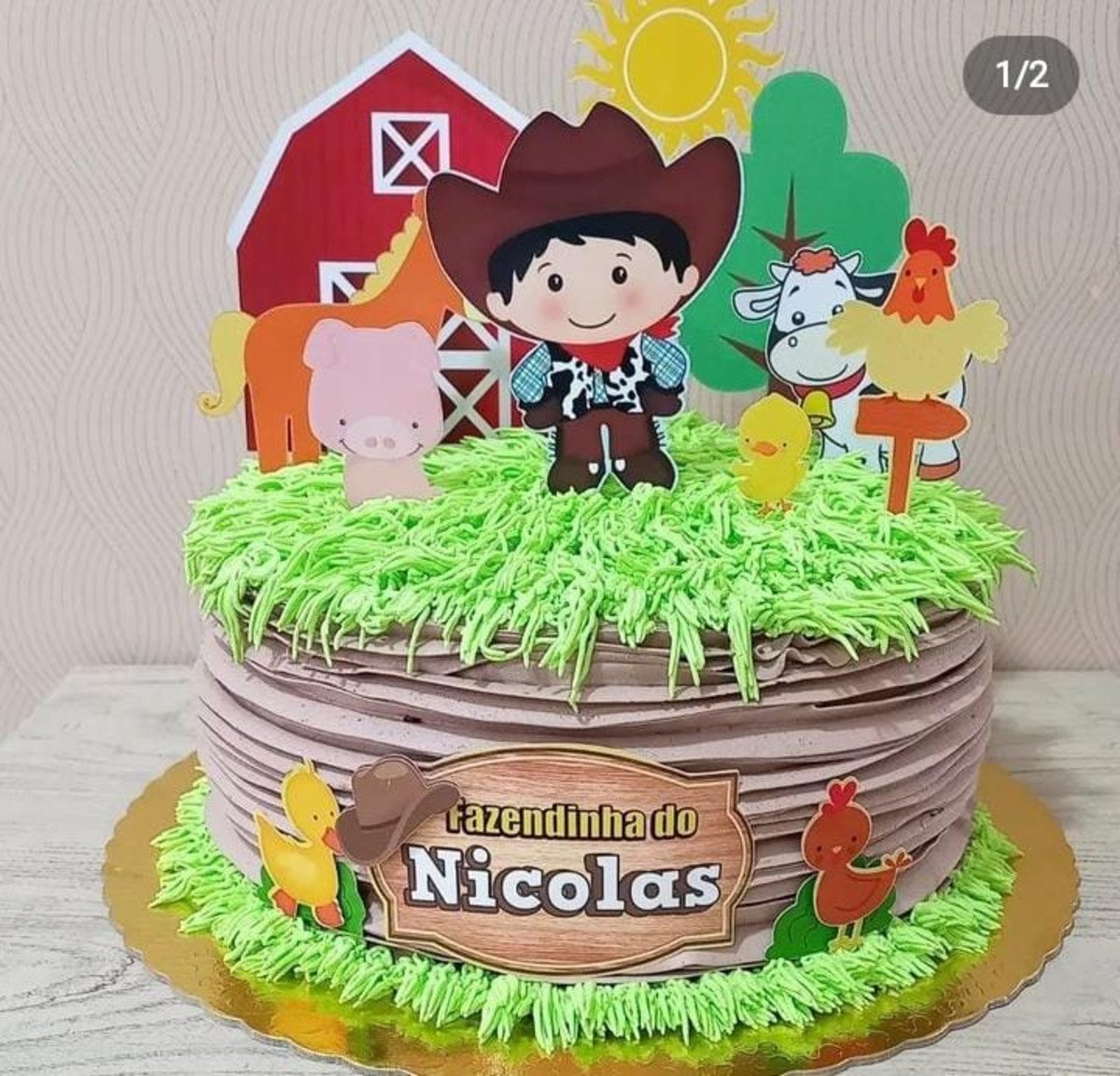 Topo de Bolo Fazendinha Menino
