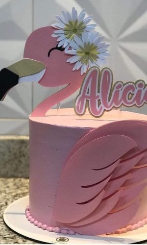 Topo de Bolo Flamingo