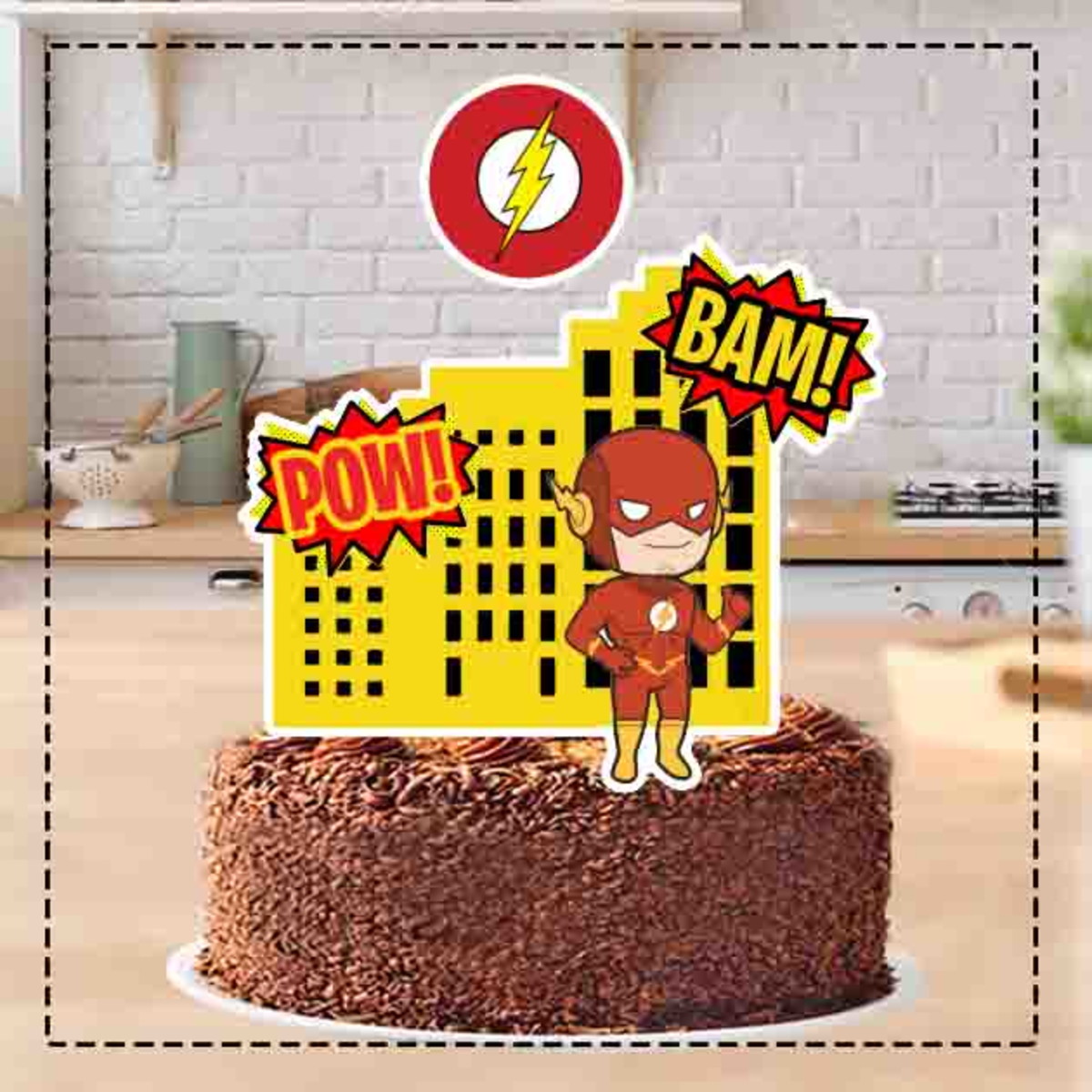 TOPO DE BOLO FLASH CUTE - ARQUIVO DIGITAL