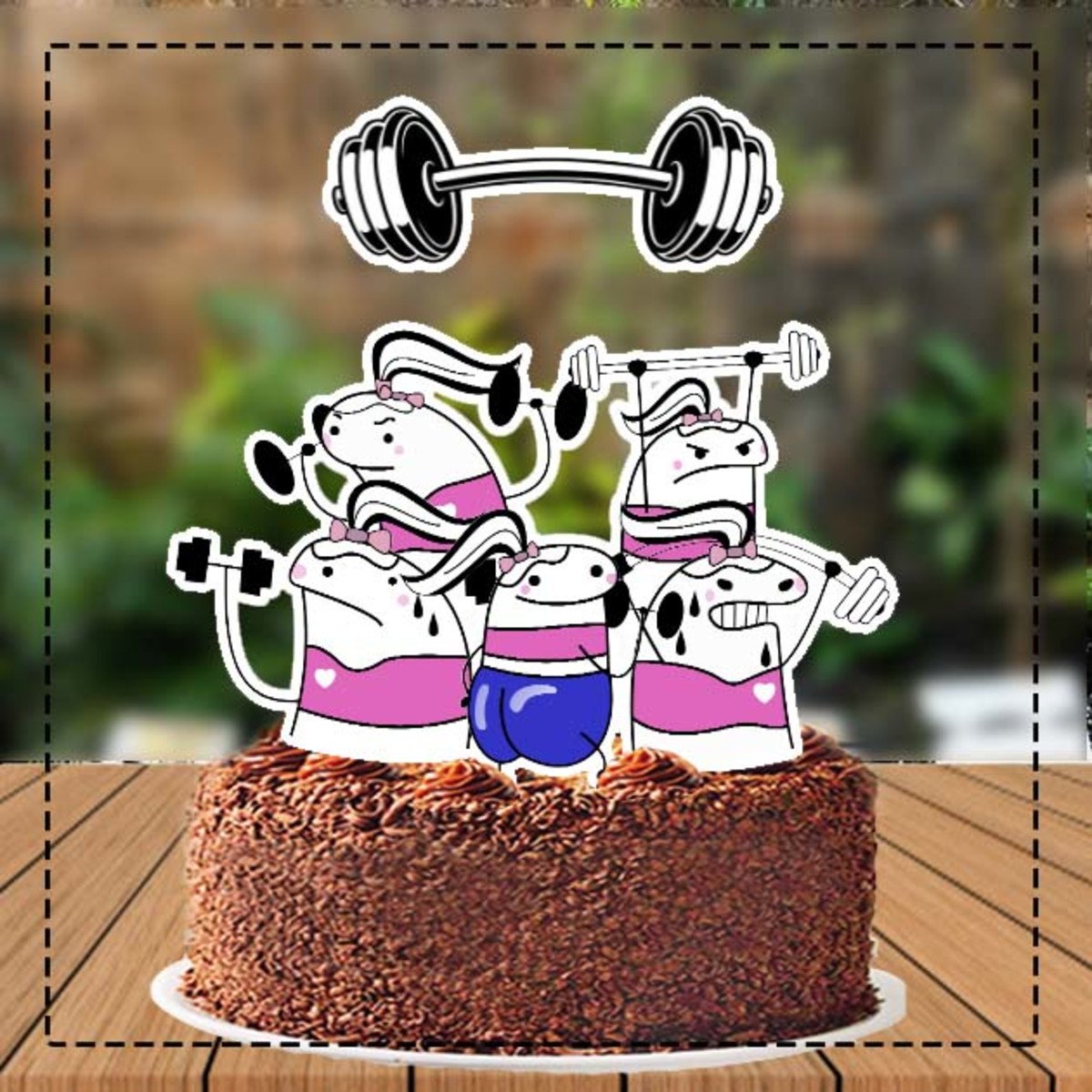 Topo de Bolo Flork Academia Feminino - 4330 Arquivo Digital