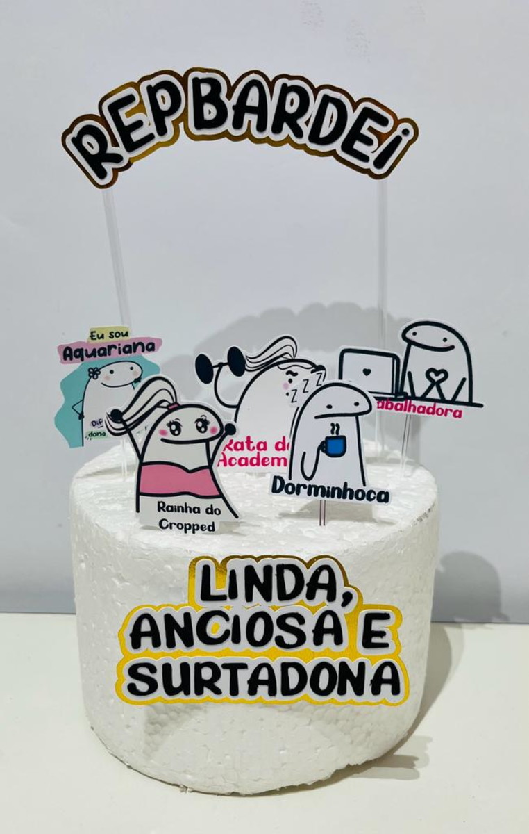 Topo de Bolo Flork Menina - Imagem 3