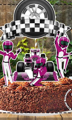 Topo de Bolo Formula 1 Feminino - Ref 0916 Arquivo Digital