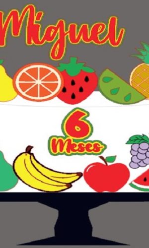 Topo de bolo Frutas meses 3D #60- Arquivo Digital