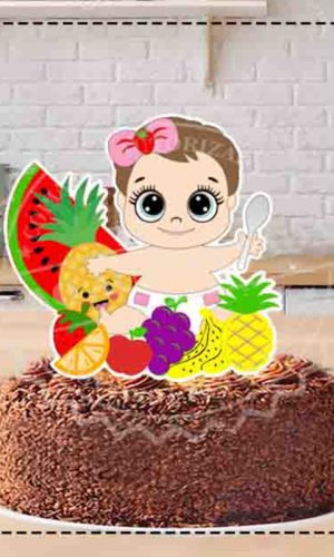 TOPO DE BOLO FRUTINHA BEBE MENINA - ARQUIVO DIGITAL