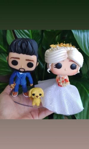 Topo de bolo Funko pop casamento