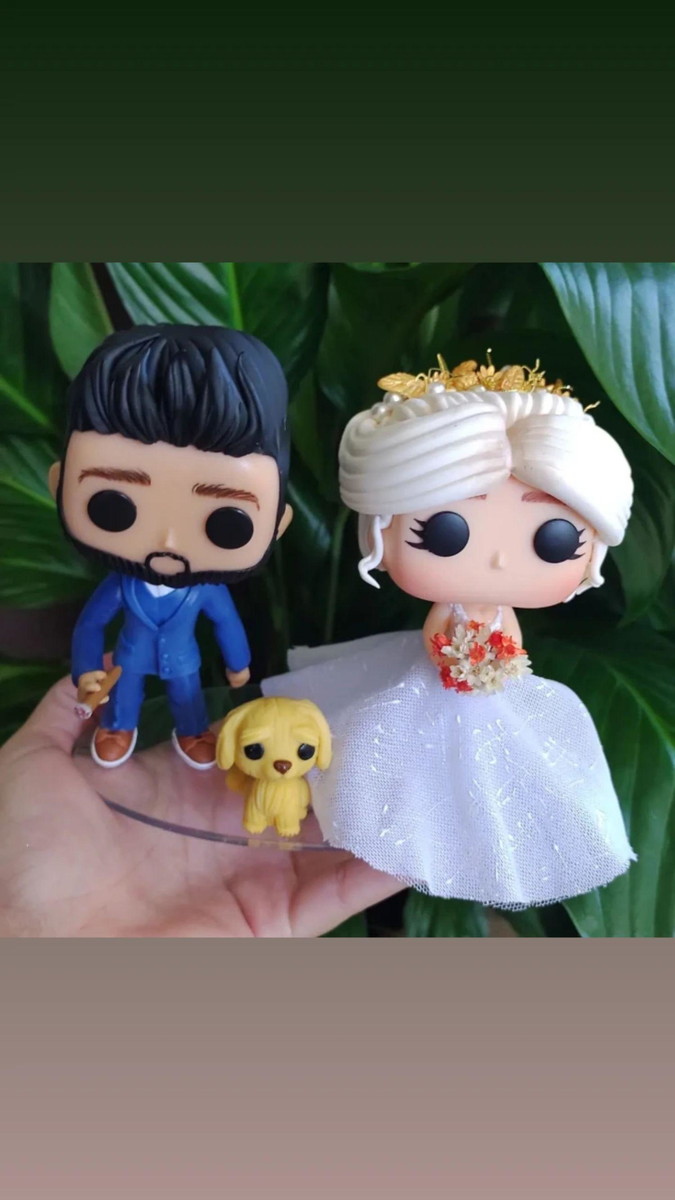 Topo de bolo Funko pop casamento