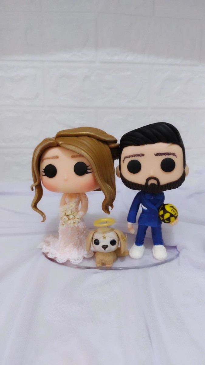 Topo de bolo Funko pop casamento - Imagem 2