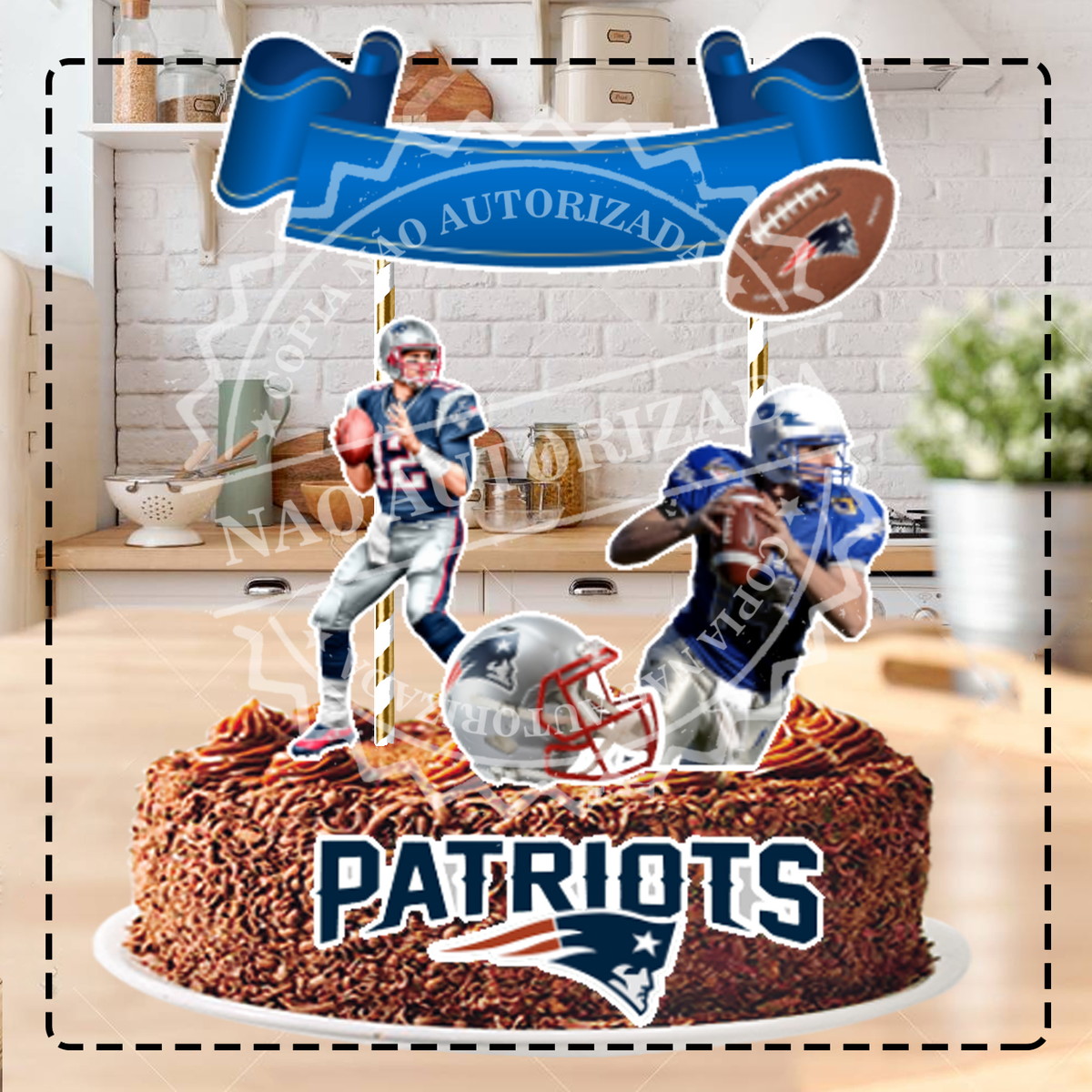 TOPO DE BOLO FUTEBOL AMERICANO - ARQUIVO DIGITAL