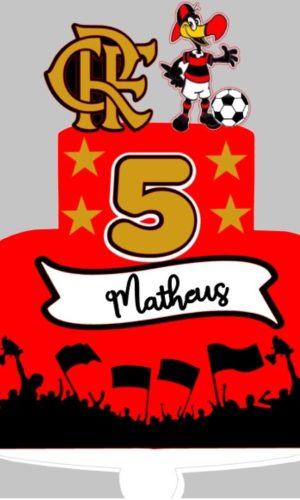 Topo de Bolo Futebol Mengo + 4 Arquivos a Sua Escolha