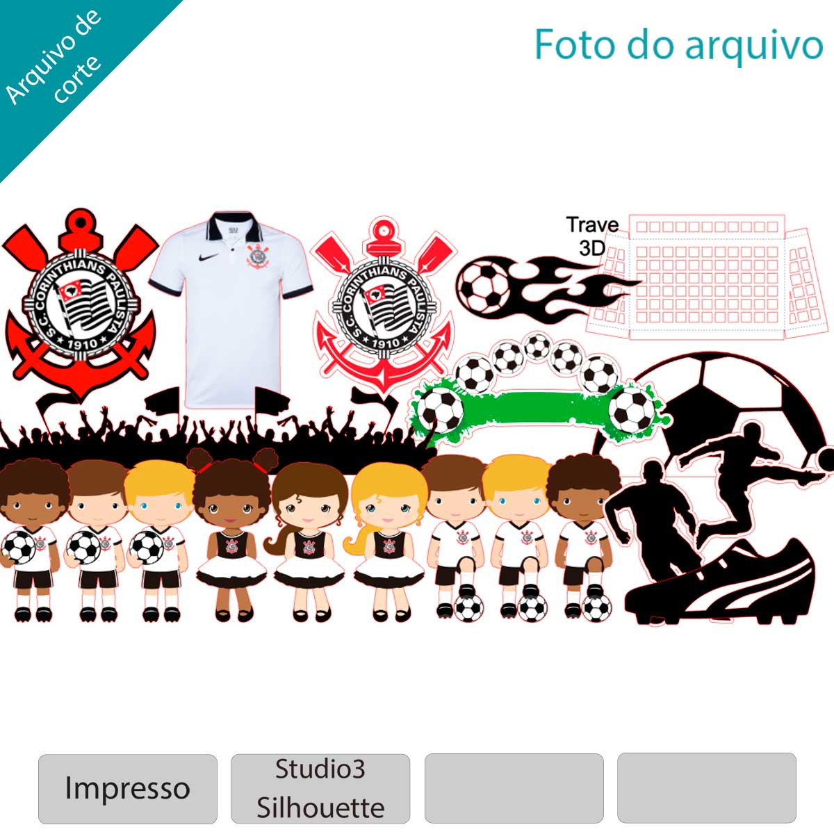 ARQUIVO Topo de bolo futebol timão Corintian