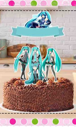 Topo de Bolo Hatsune Miku