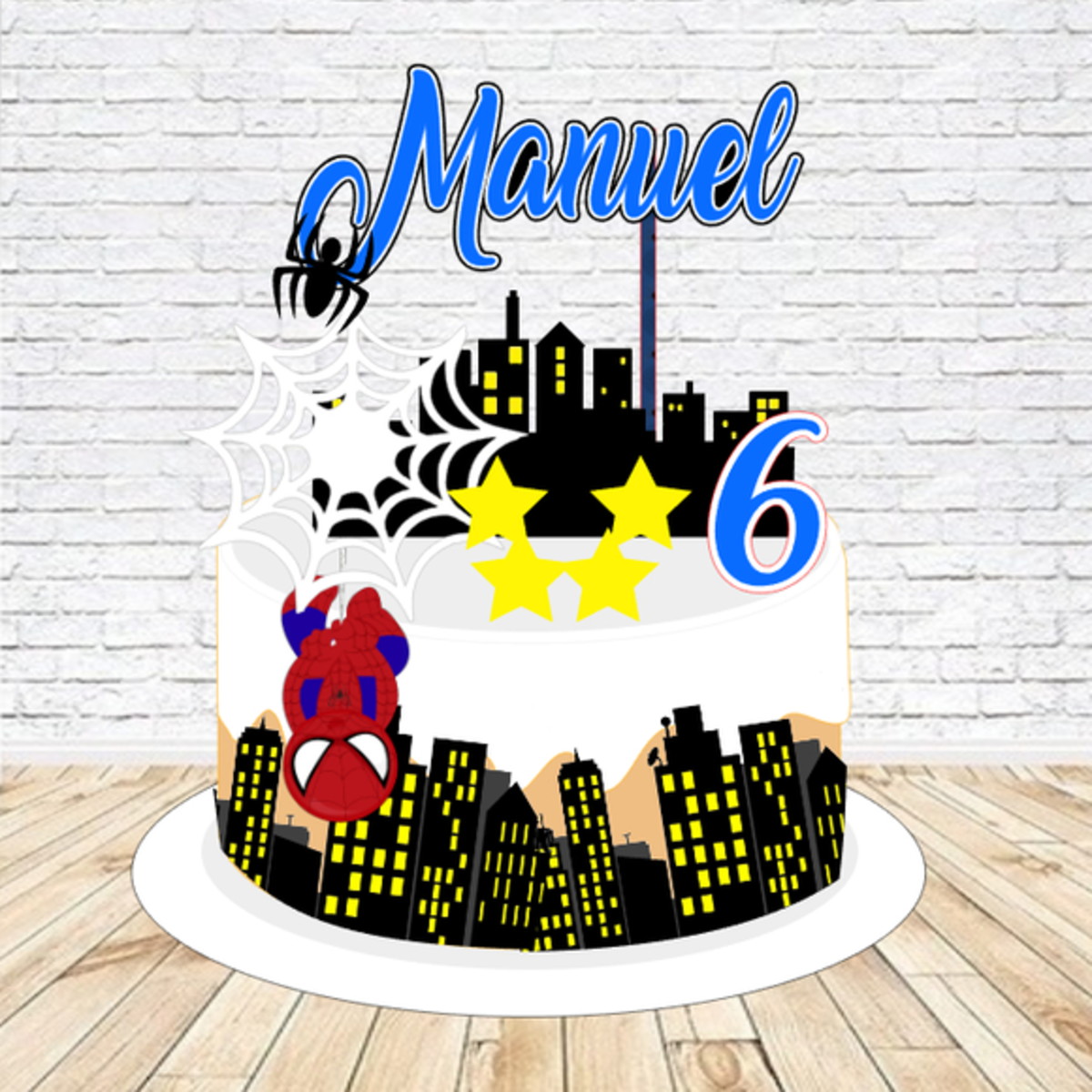 Topo de Bolo Homen Aranha Cute - Arquivo Digital