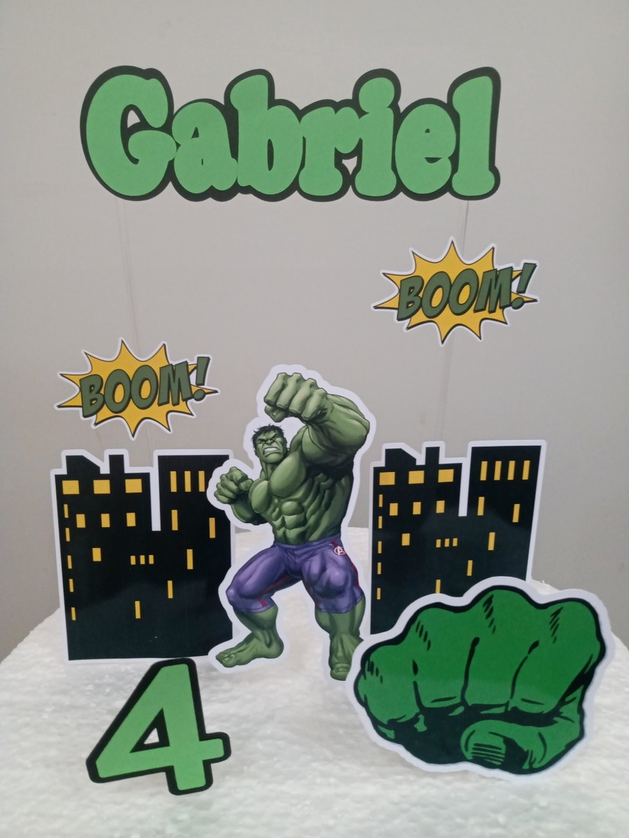 Topo de bolo Hulk - Imagem 4