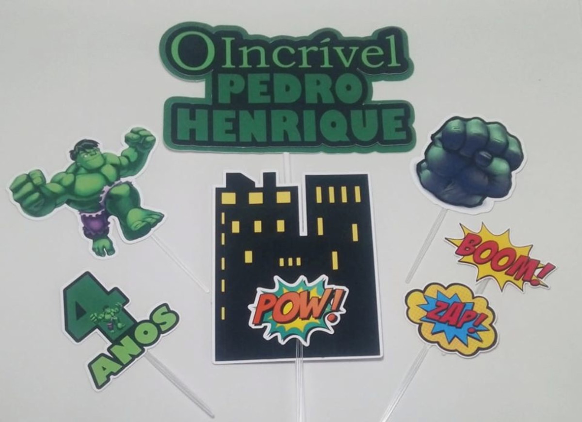 Topo de bolo Hulk