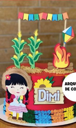 Topo de Bolo Festa Junina Menina Caipira Arquivo de Corte