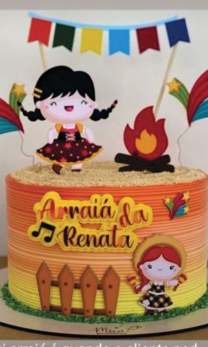Topo de Bolo Junino Meninas Arquivo de Corte