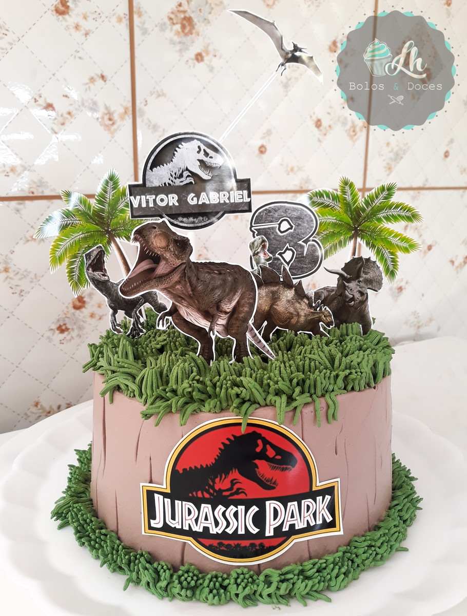 Arquivo de corte topo de bolo Jurassic Park #1 PDF/JPG