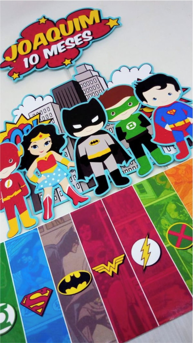 Arquivo Topo de Bolo - Liga da Justiça Cute