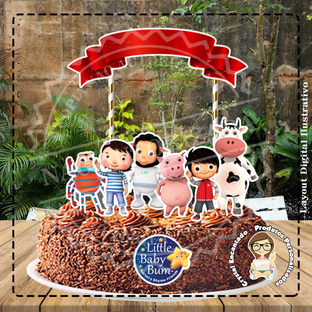 Topo de Bolo Little Baby Bum - Ref 4282 Arquivo Digital