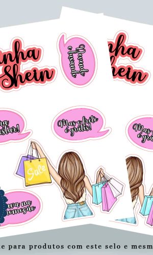Topo de Bolo Louca Por Compras Mulher Compre 1 Leve 3