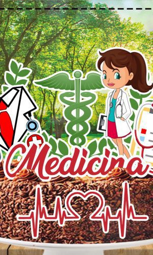 Topo de Bolo Medicina Mulher Ref 4373 - Arquivo Digital