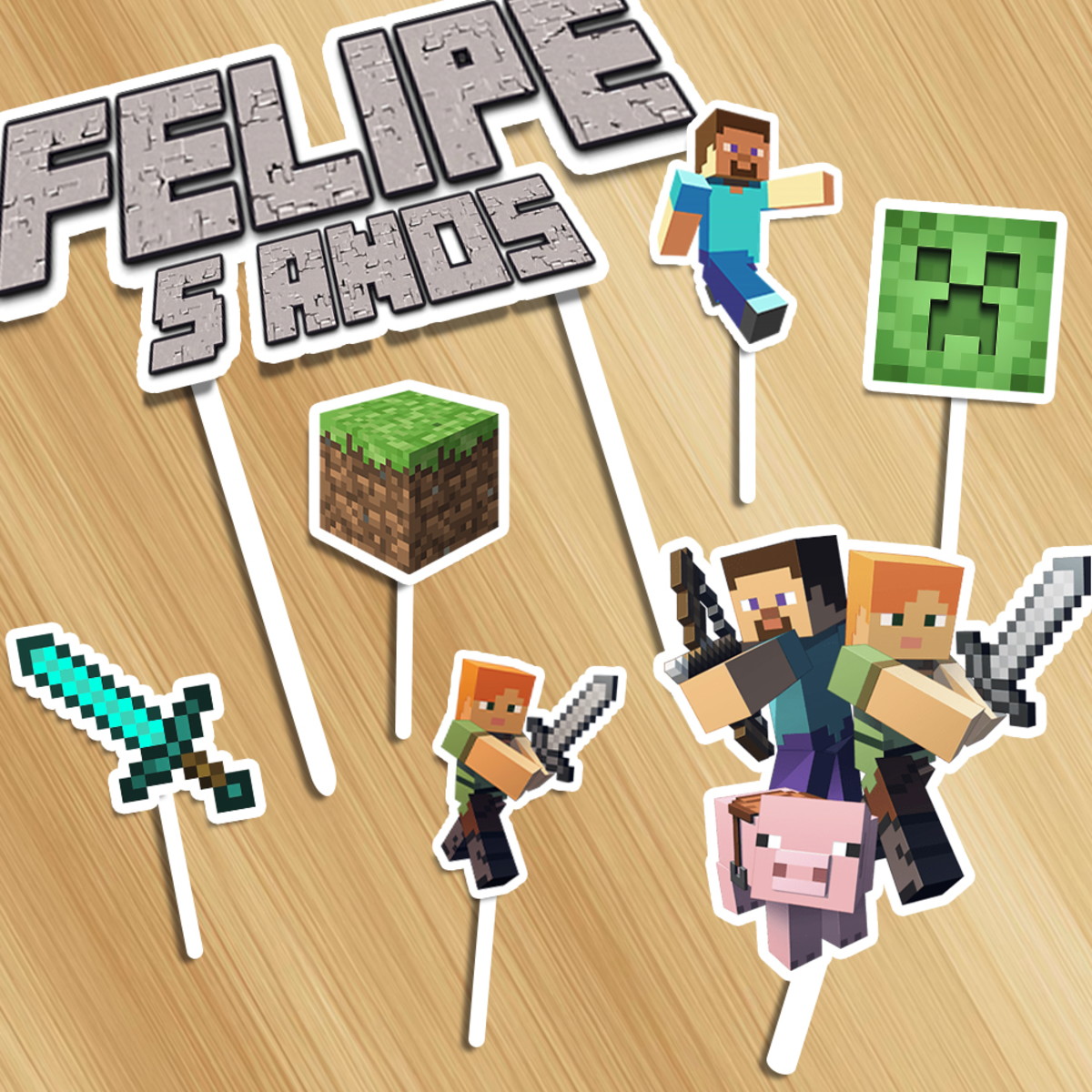 Topo de Bolo Minecraft