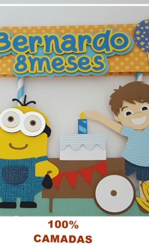 Topo de bolo Minions (100% em camadas) Arquivo de corte