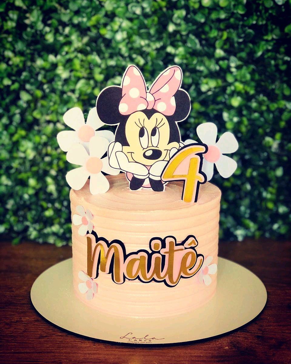 Topo de Bolo Minnie