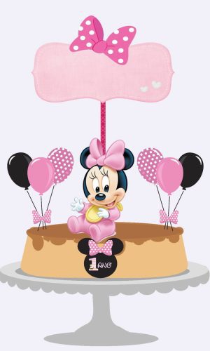 Arquivo Topo de Bolo - Minnie Rosa Baby