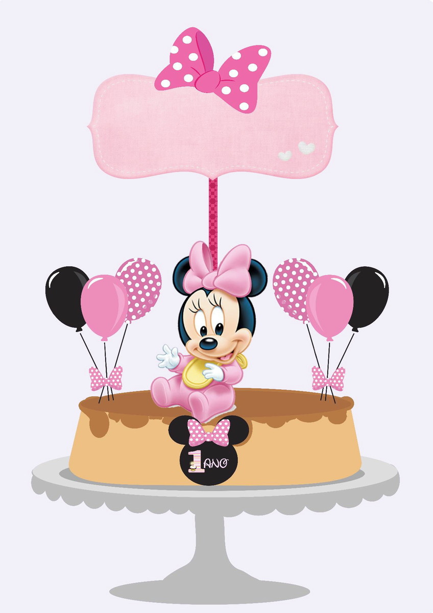 Arquivo Topo de Bolo - Minnie Rosa Baby