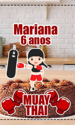 TOPO DE BOLO MUAY THAI MENINA - ARQUIVO DIGITAL