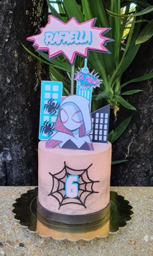 Topo de Bolo Mulher Aranha + 4 Arquivos a Sua Escolha