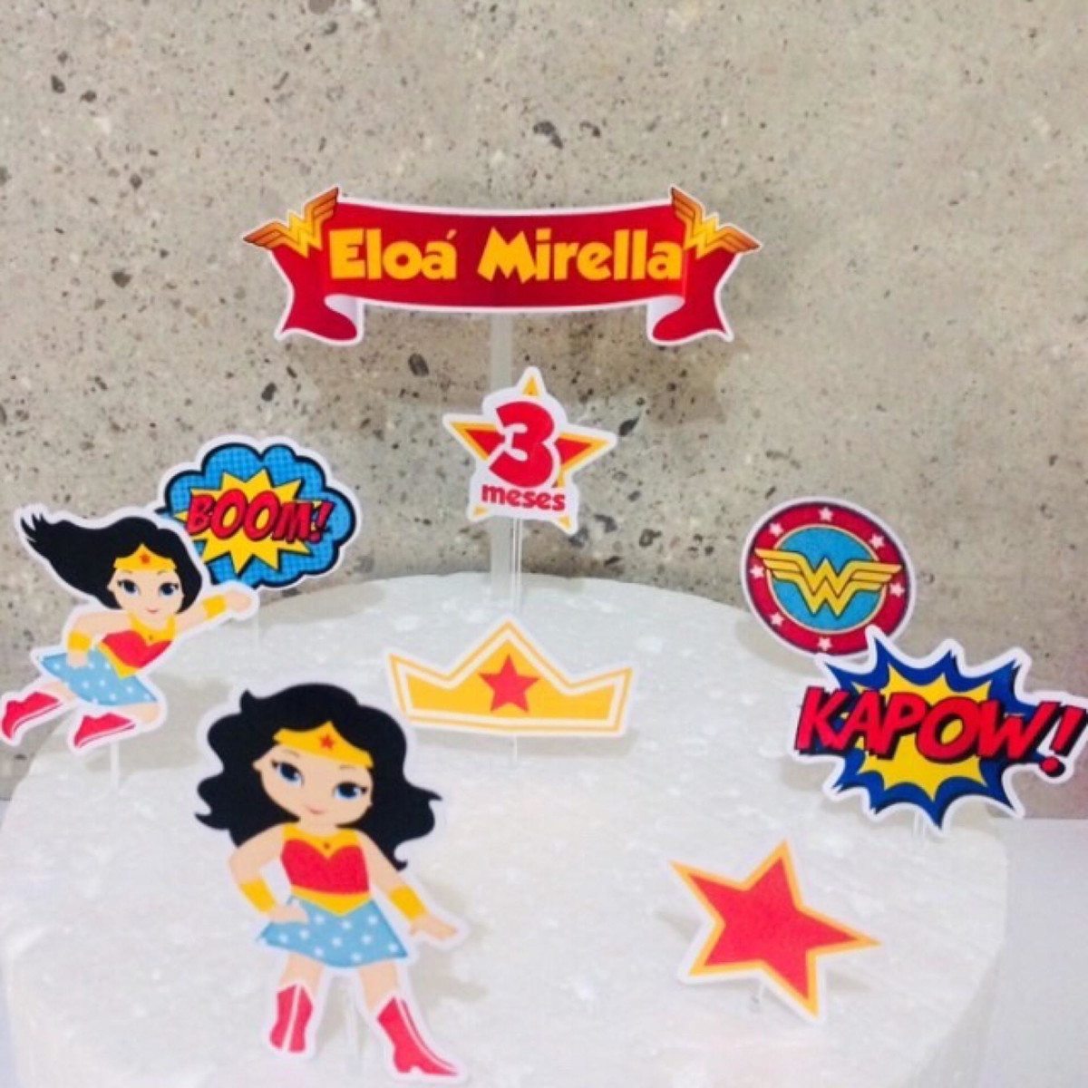 Topo de Bolo Mulher Maravilha Baby (arquivo de Corte) 4 P 10 - Imagem 2