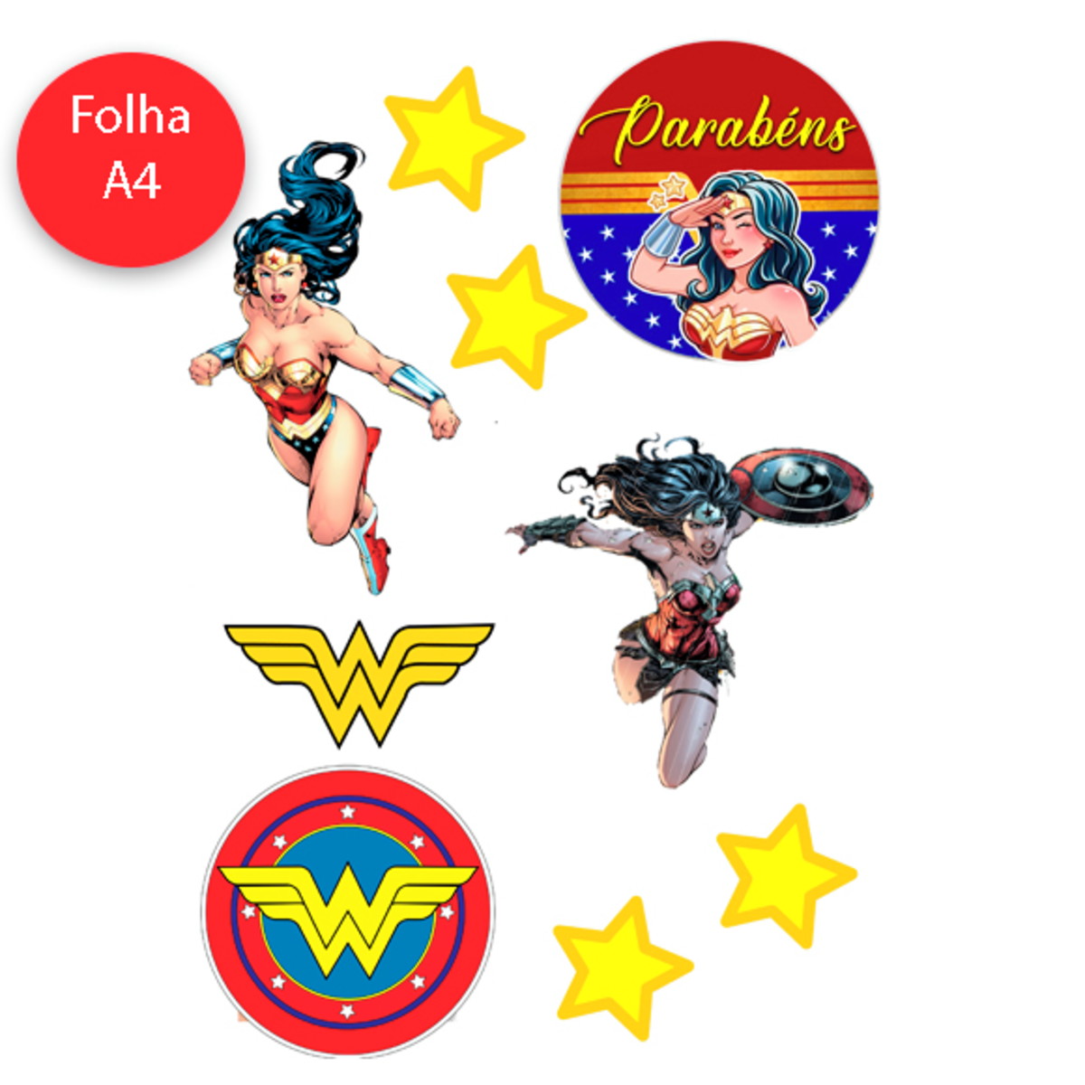 Topo de Bolo Mulher Maravilha