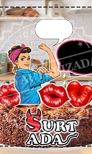TOPO DE BOLO MULHER SURTADA - ARQUIVO DIGITAL