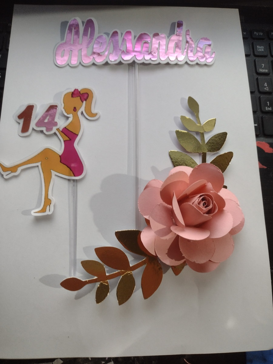 Topo de bolo mulher - Imagem 3