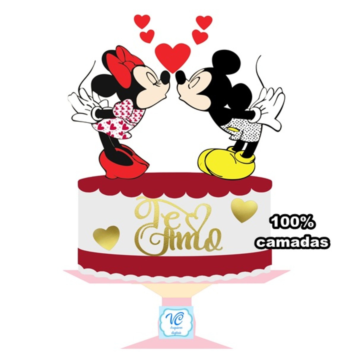 Topo de Bolo Namorados Minnie e Mickey -2- Arquivo de Corte