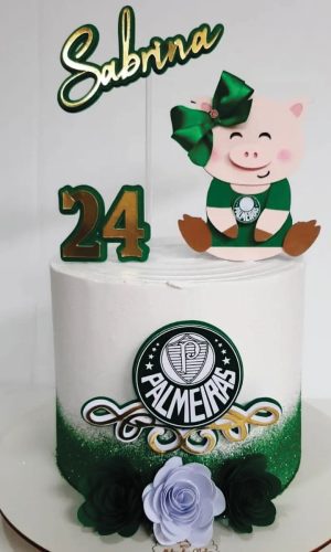 Topo de Bolo Pálmeiras Porquinho Arquivo de Corte