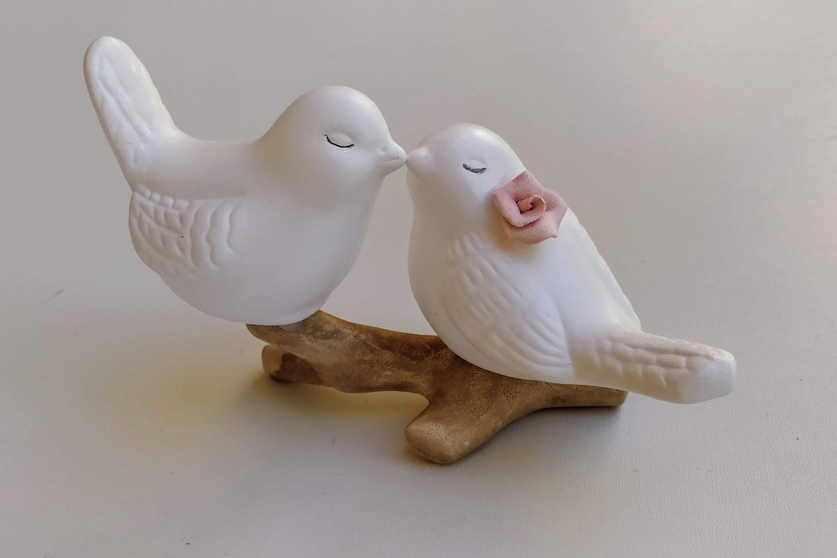 Topo de Bolo Passarinhos, Pombinhos para Casamento - Imagem 2