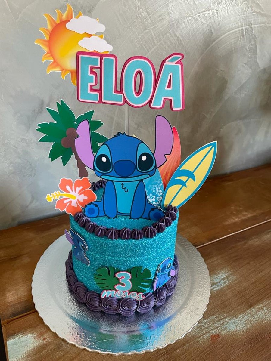 Topo de Bolo Personalizado Stich