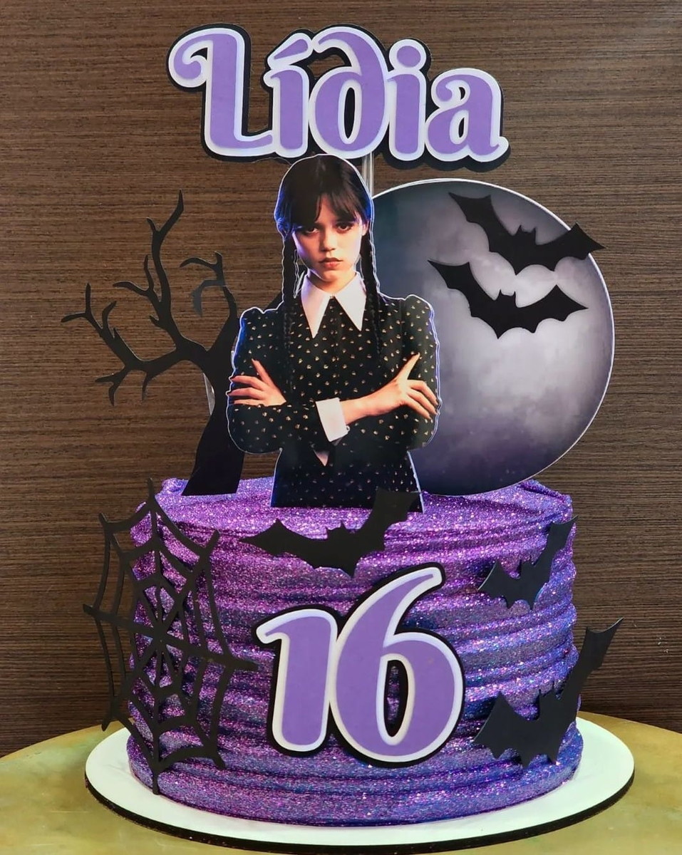 Topo de Bolo Personalizado Wandinha