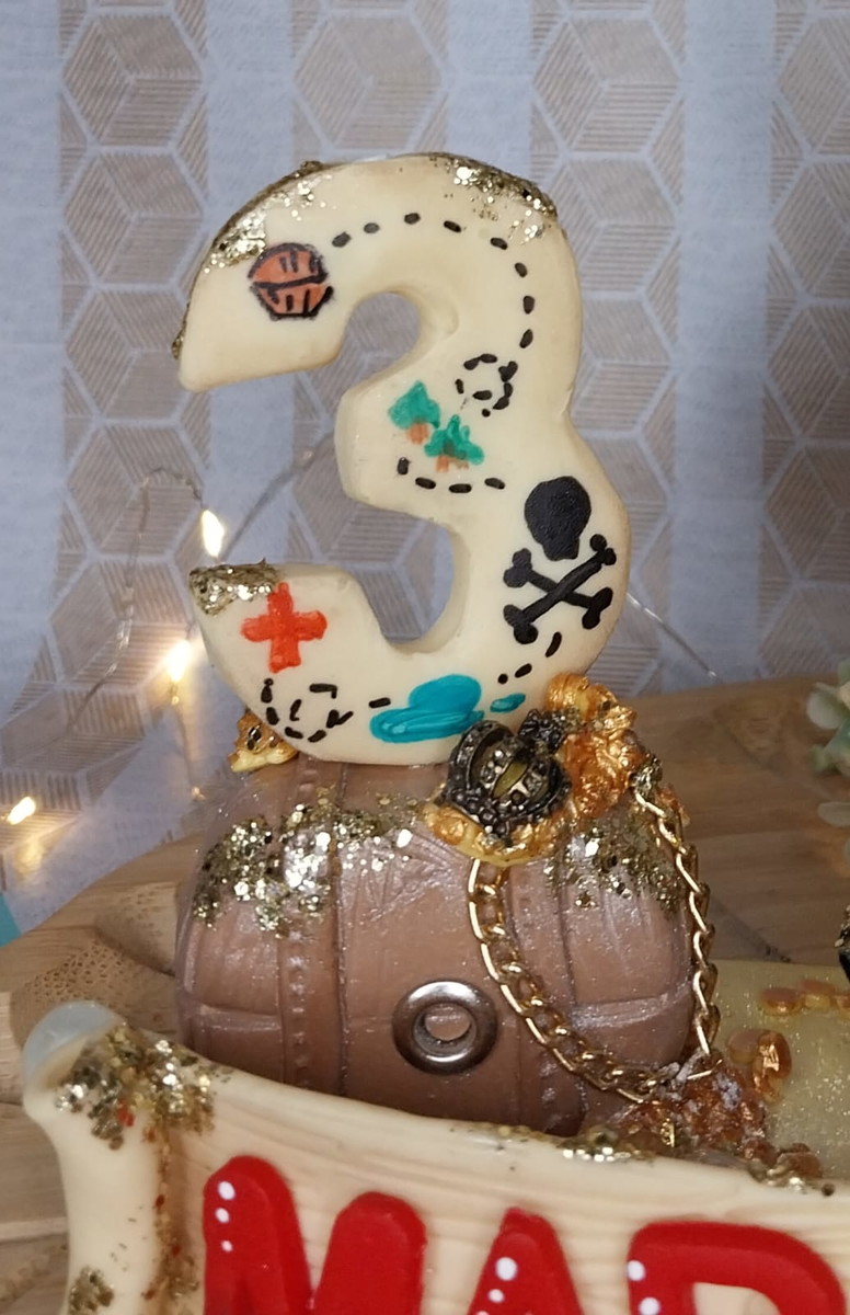 Topo de Bolo Pirata Glitter - Imagem 2