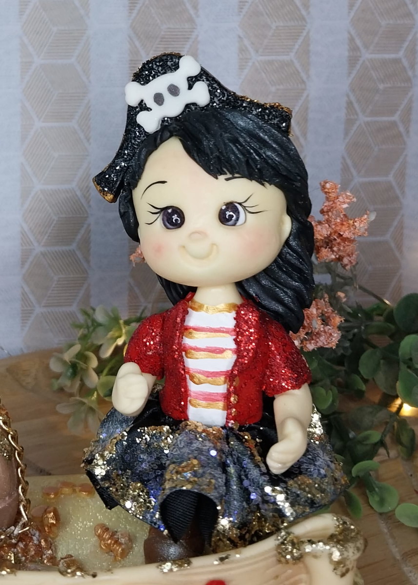 Topo de Bolo Pirata Glitter - Imagem 3